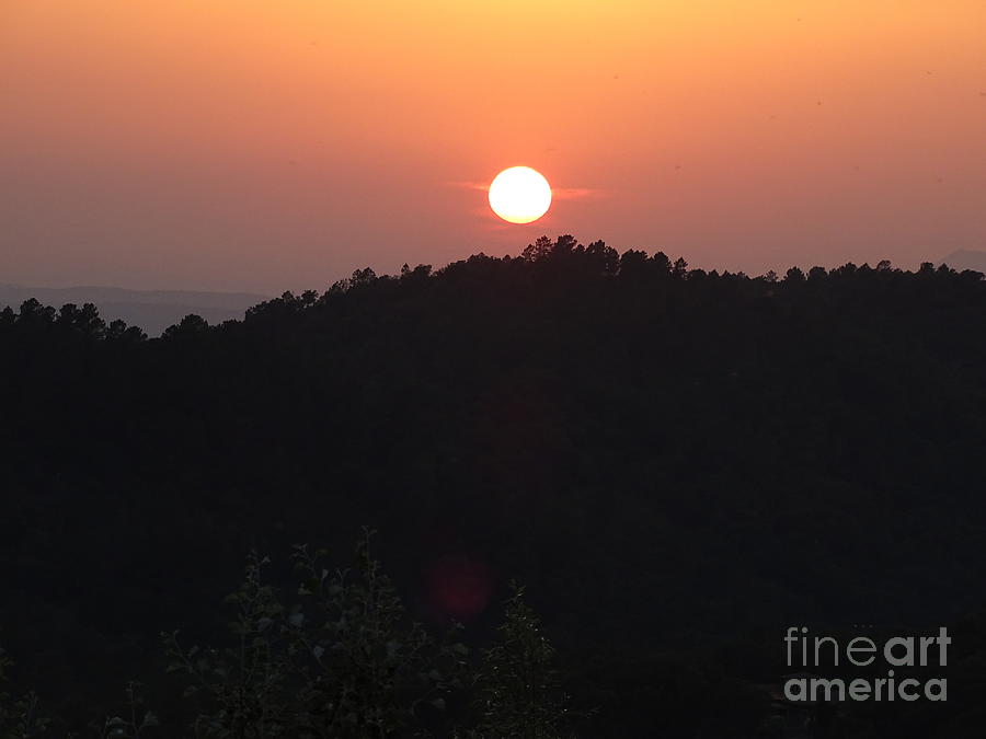 Setting Sun Over Massif des Maures Photograph by Lainie Wrightson