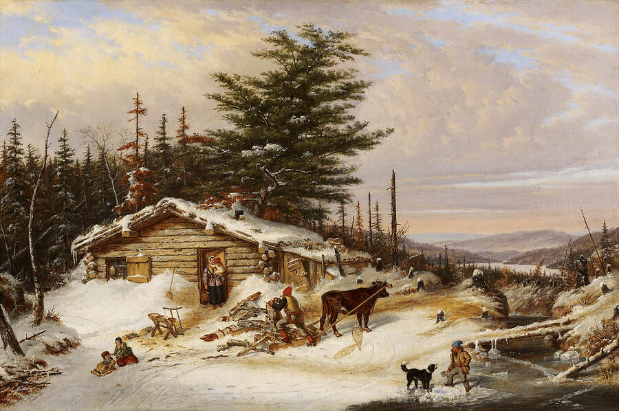 Settlers Log House - Cornelius Krieghoff Digital Art by Samuel HUYNH Settlers Log House - Cornelius Krieghoff Digital Art by Samuel HUYNH