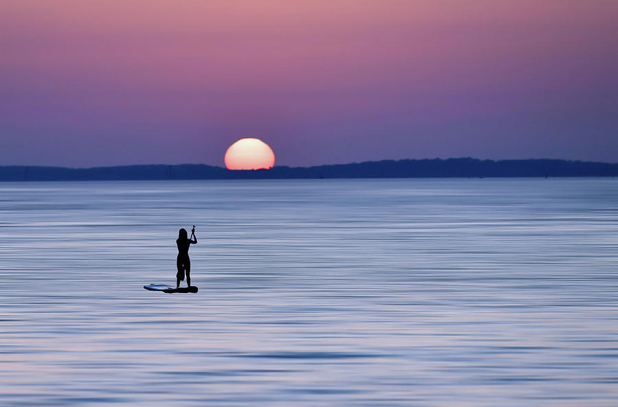 Sunset Photograph - Seule Sur La Mer  by Patricia Bergey