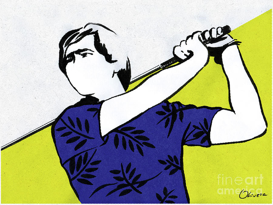 Golfer Painting - Seve - Swing 2 by Olivera Cejovic Golfer Painting - Seve - Swing 2 by Olivera Cejovic