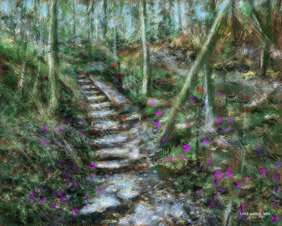 Seven Bridges Trail Steps  Painting by Larry Whitler