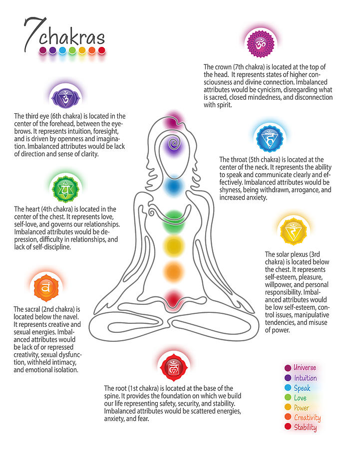 Seven Chakra Poster Chart - WBG 73 Digital Art by Serena King - Fine ...