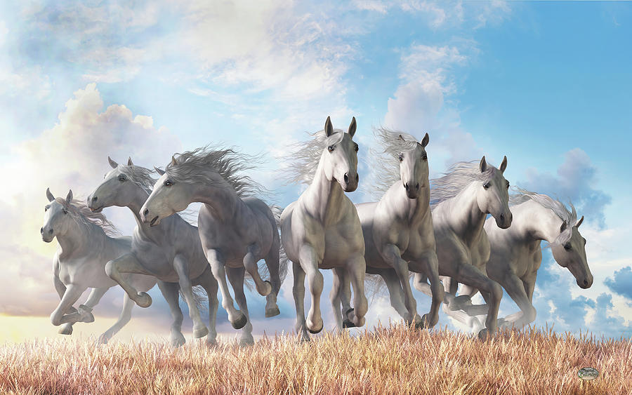 Seven Horses Digital Art by Daniel Eskridge - Fine Art America