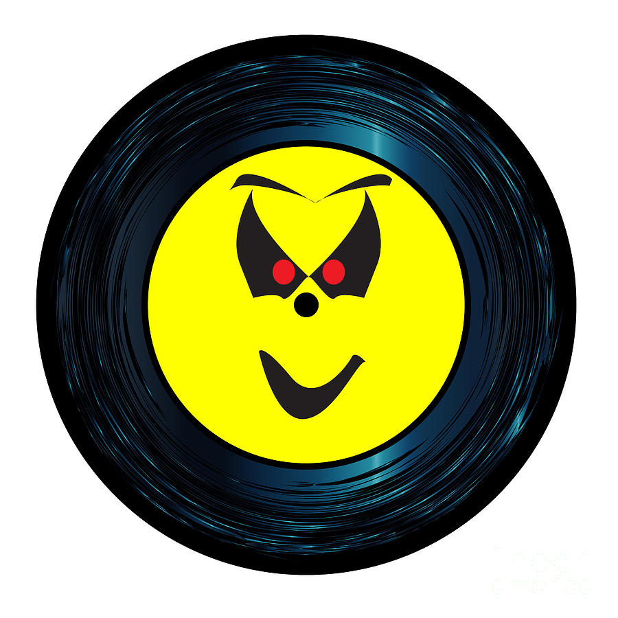 Seven Inch Vinyl Happy Ghost Face Digital Art by Bigalbaloo Stock