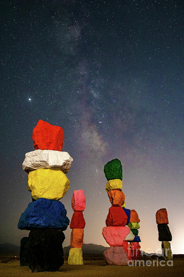 Seven Magic Mountains Under the Milky Way Photograph by Stephanie Bee