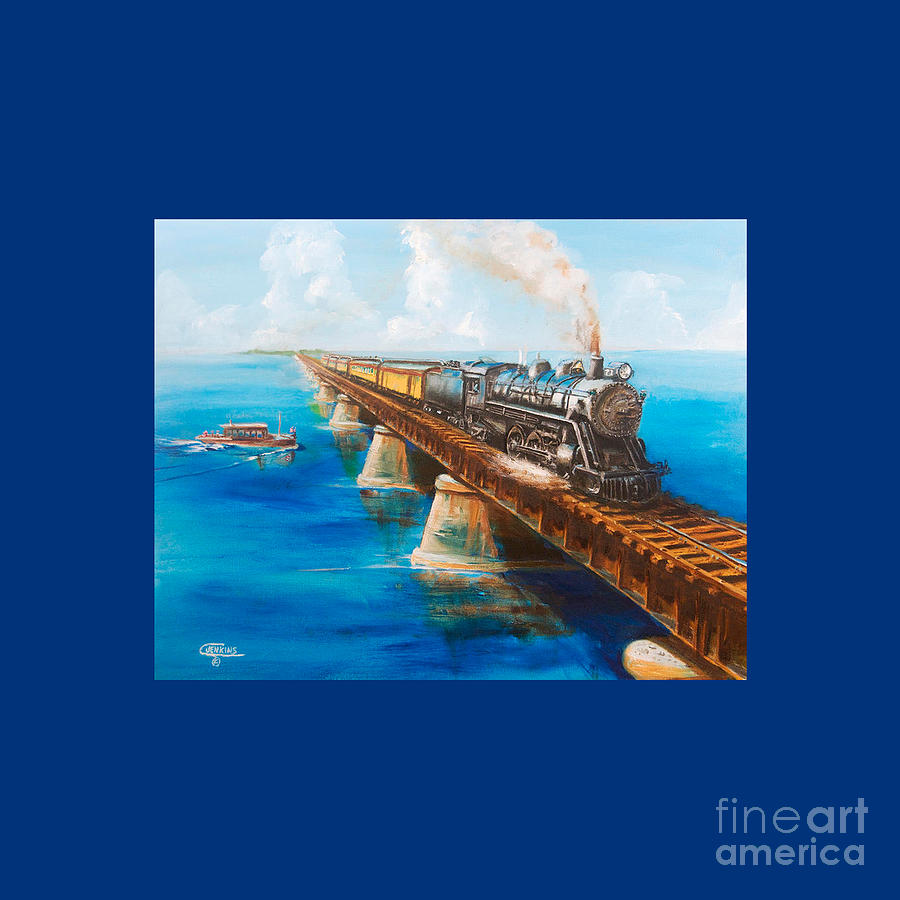Key Drawing - Seven Mile Bridge by Claud M Wilcox