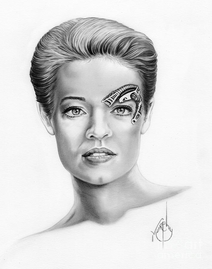 Seven of Nine-Jeri Ryan Drawing by Murphy Art Elliott - Pixels