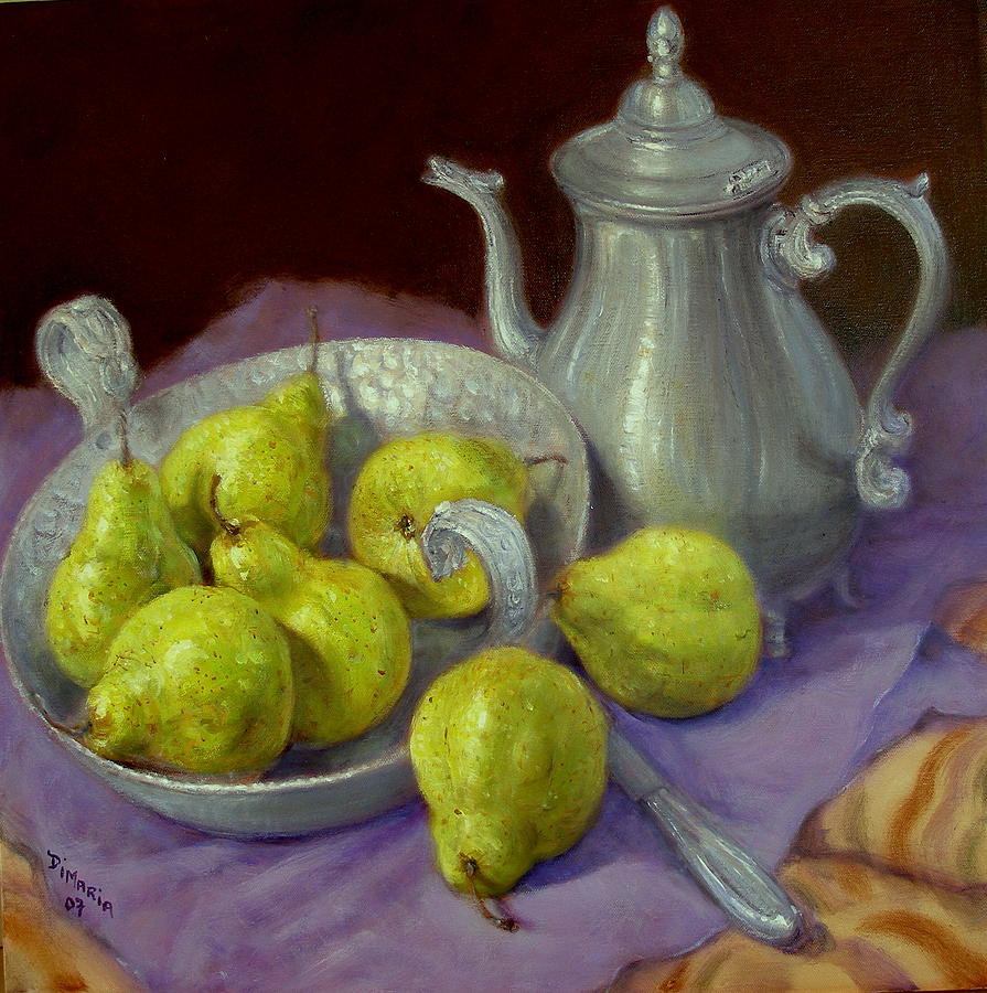Seven Pears Painting by Donelli  DiMaria