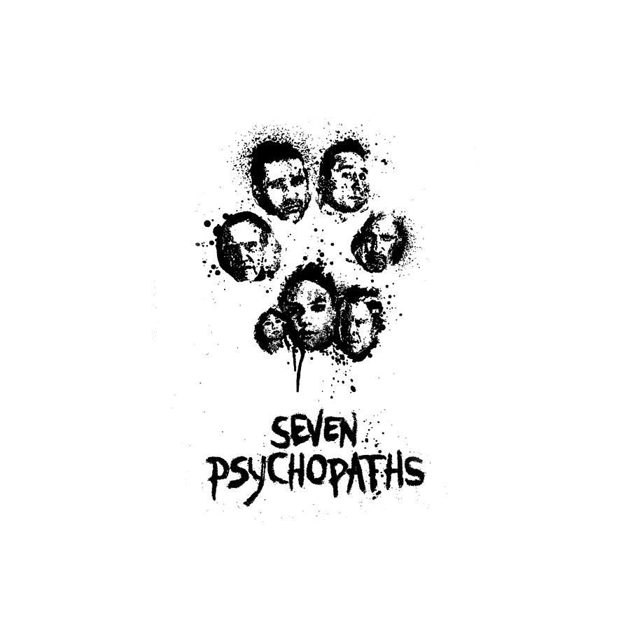 Pulp Fiction Drawing - Seven Psychopaths by Stephan Alex