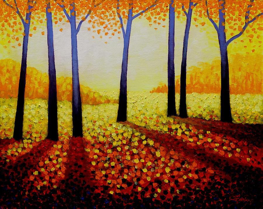 Seven Purple Trees  Painting by John  Nolan