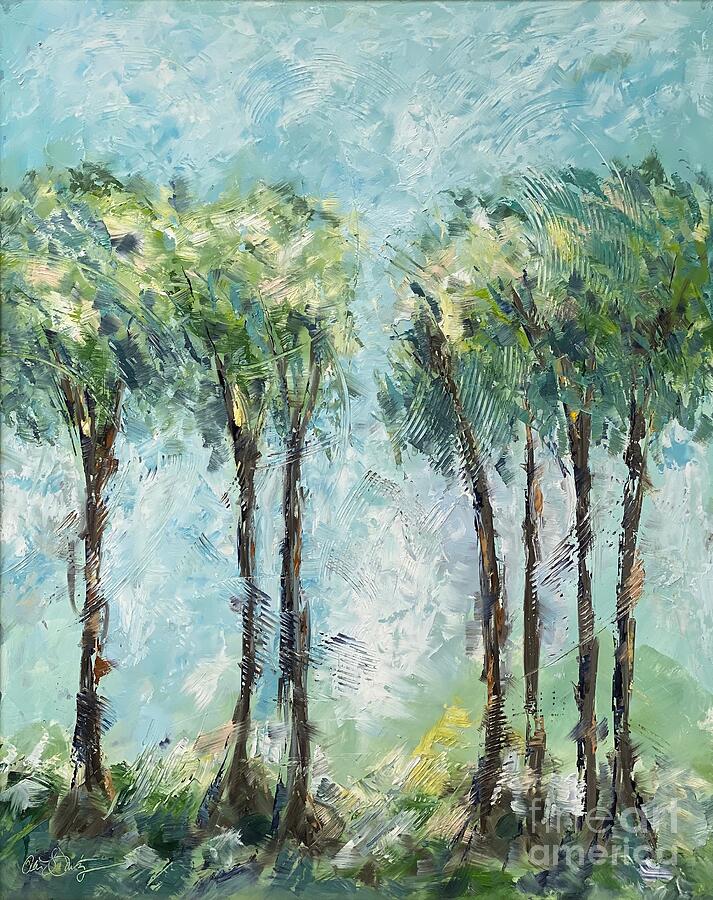 Seven Trees Painting by Alan Metzger