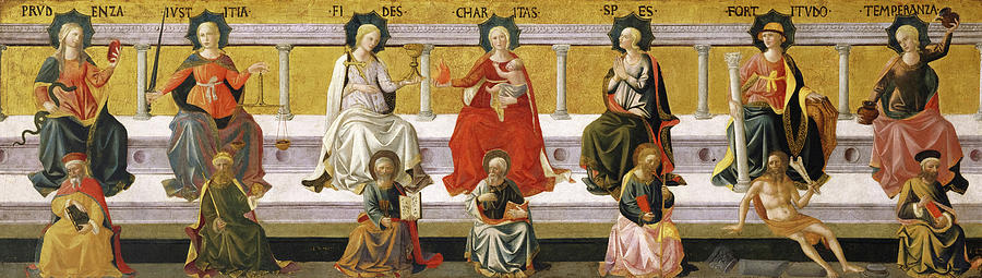 Jesus Christ Painting - Seven Virtues, 1450 by Francesco Pesellino