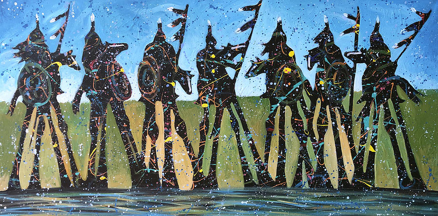 Seven Warriors Painting by Lance Headlee