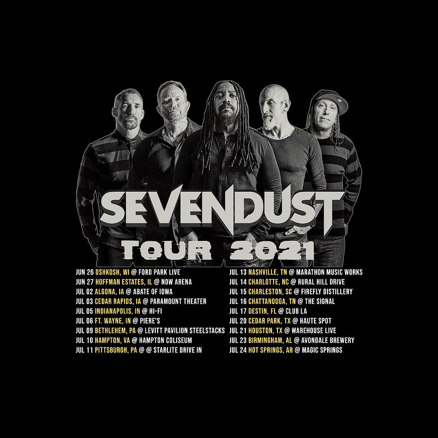 Sevendust Summer Tour Dates 2021 Frame Art Am88 Digital Art by Ani Mulyani