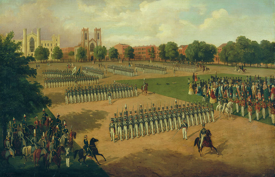 American Civil War Painting - Seventh Regiment on Review, Washington Square, New York 1851 by Otto Boetticher