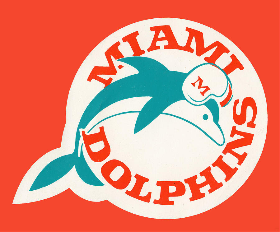 Seventies Miami Dolphins Art Mixed Media by Row One Brand