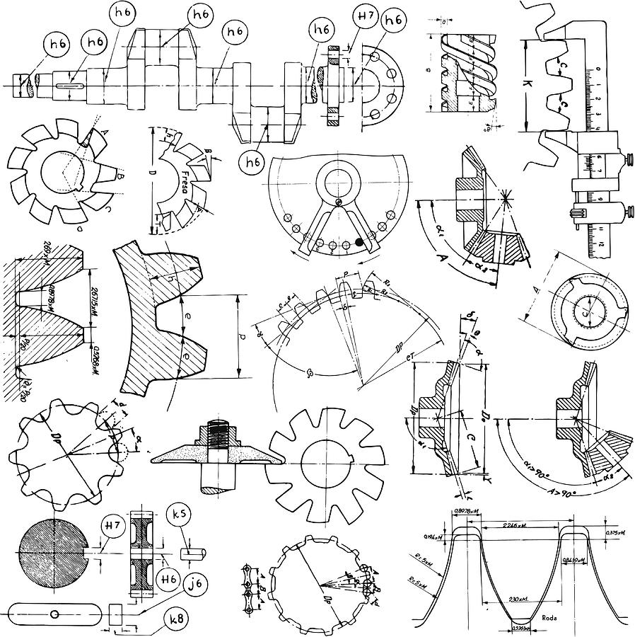 Several Technical Drawings Drawing by Jobalou