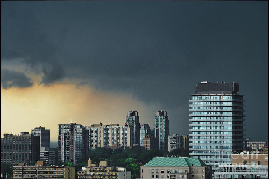Severe Thunder Storm Engulfing City Photograph by Charline Xia