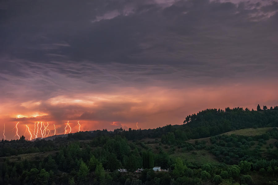 Severe Thunderstorm in the Night Sky Photograph by Alexios Ntounas