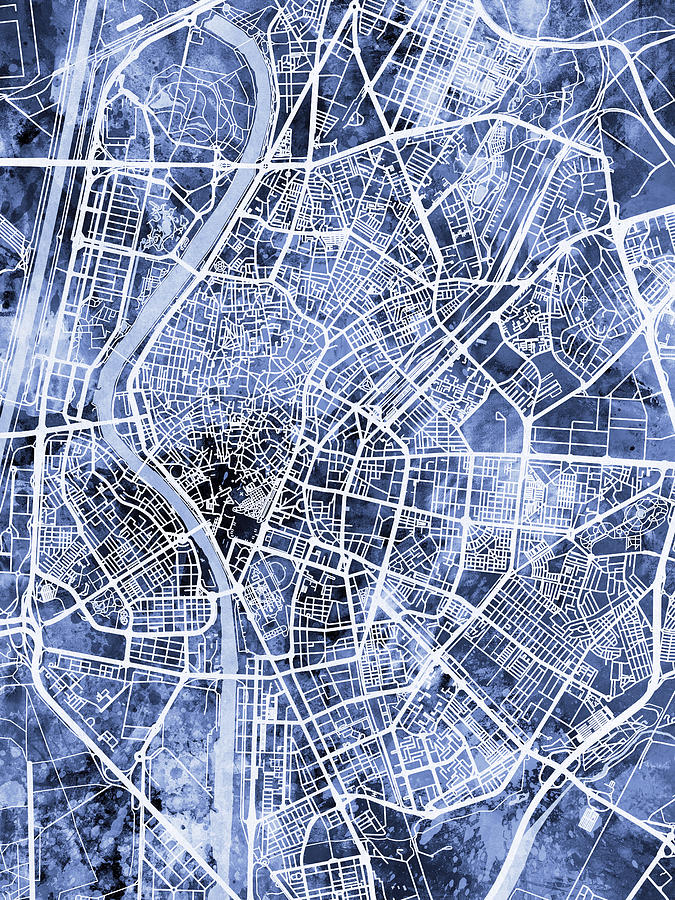 Sevilla Spain City Map #29 Digital Art by Michael Tompsett