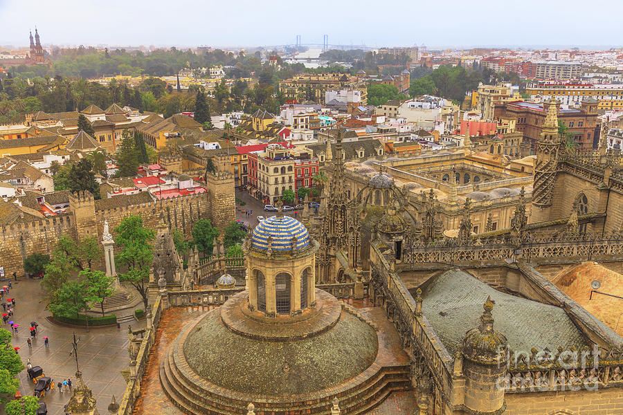 Seville Cathedral aerial view Photograph by Benny Marty