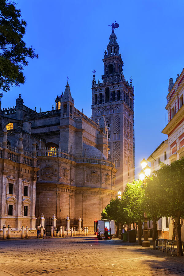 Seville Cathedral And Giralda Tower At Night Photograph by Artur Bogacki