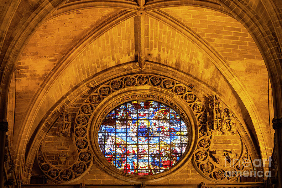 Architecture Photograph - Seville Cathedral Rose Window by Bob Phillips