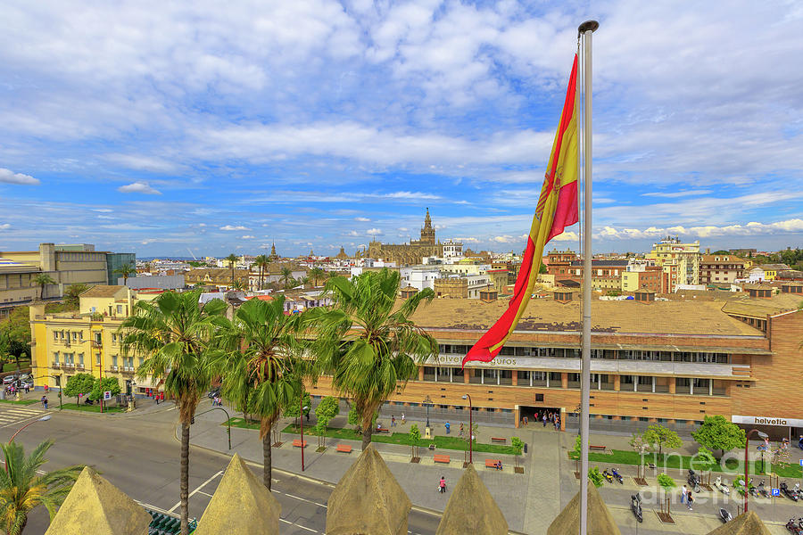 Seville skyline aerial Photograph by Benny Marty