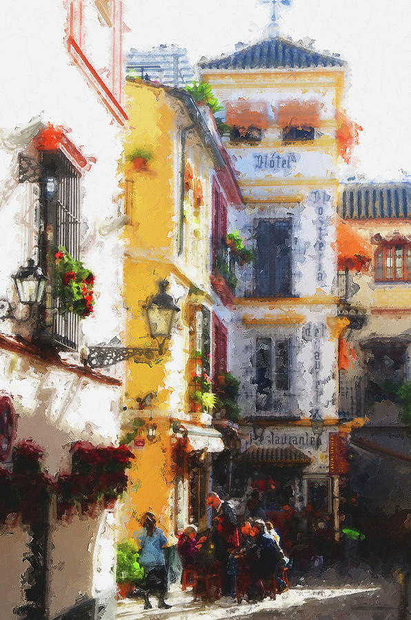 Seville, the colorful streets of Spain - 09 Painting by AM FineArtPrints Seville, the colorful streets of Spain - 09 Painting by AM FineArtPrints