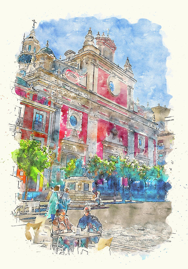 Seville, the colorful streets of Spain - 28 Painting by AM FineArtPrints