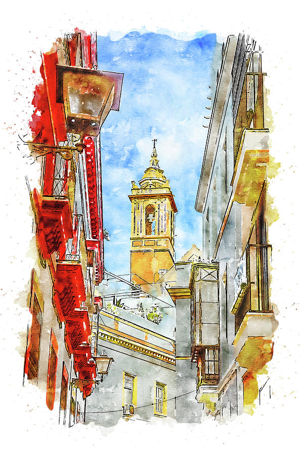 Seville, the colorful streets of Spain - 33 Painting by AM FineArtPrints