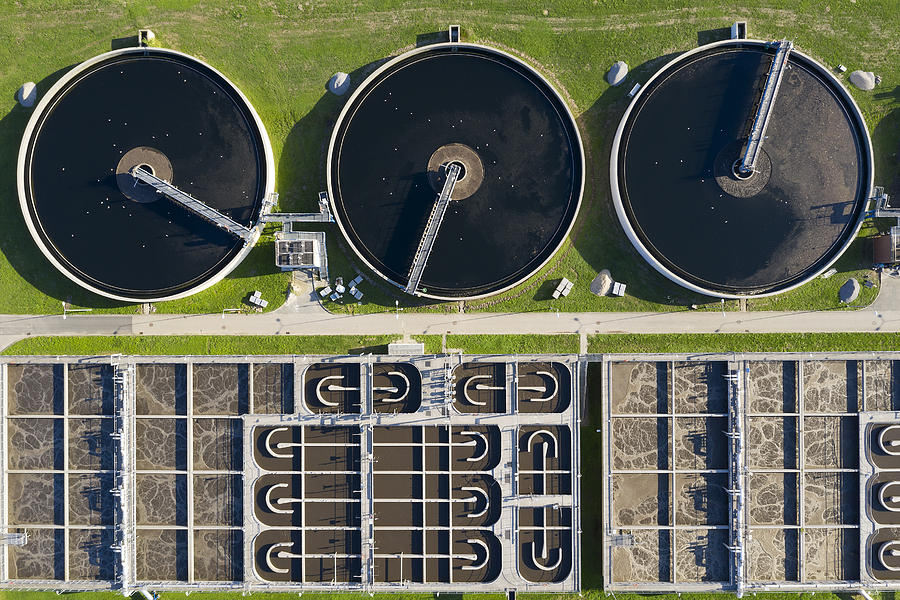 Sewage Treatment Plant, Aerial View Photograph by Bim