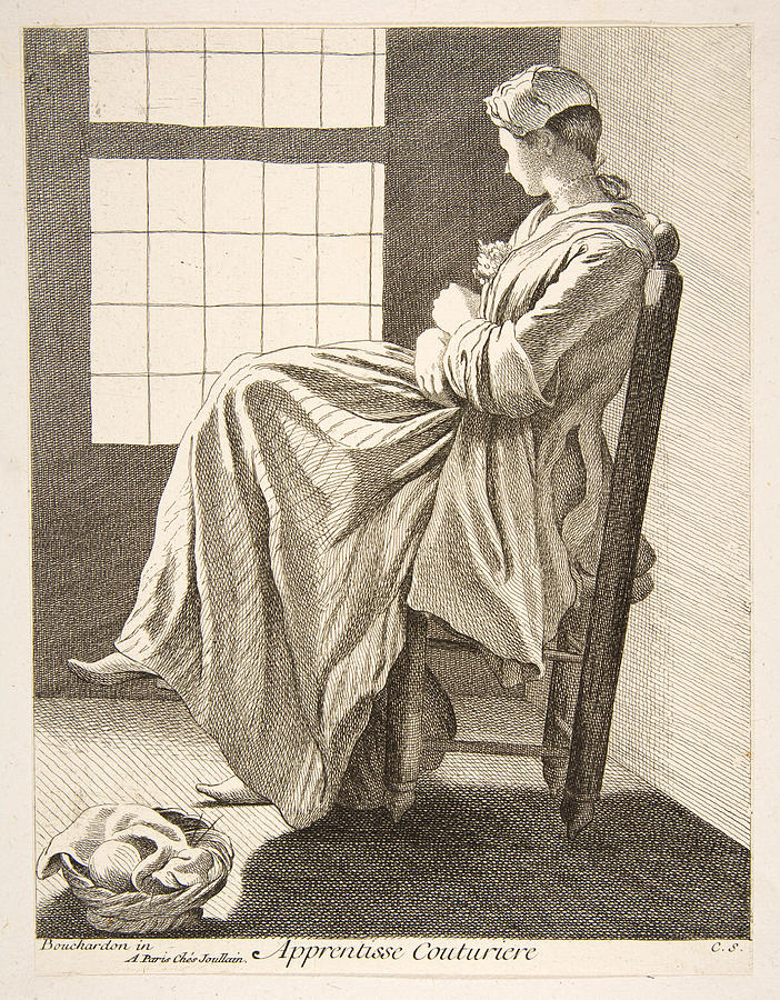 Sewing Apprentice Drawing by Anne Claude de Caylus