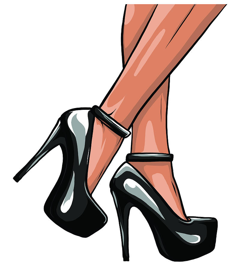 Sexy legs with black high heels vector illustration Digital Art by Dean ...