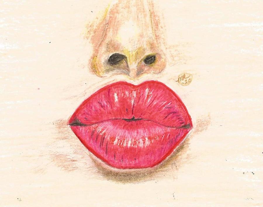 Impressionism Painting - Sexy Red Lips by Monica Resinger