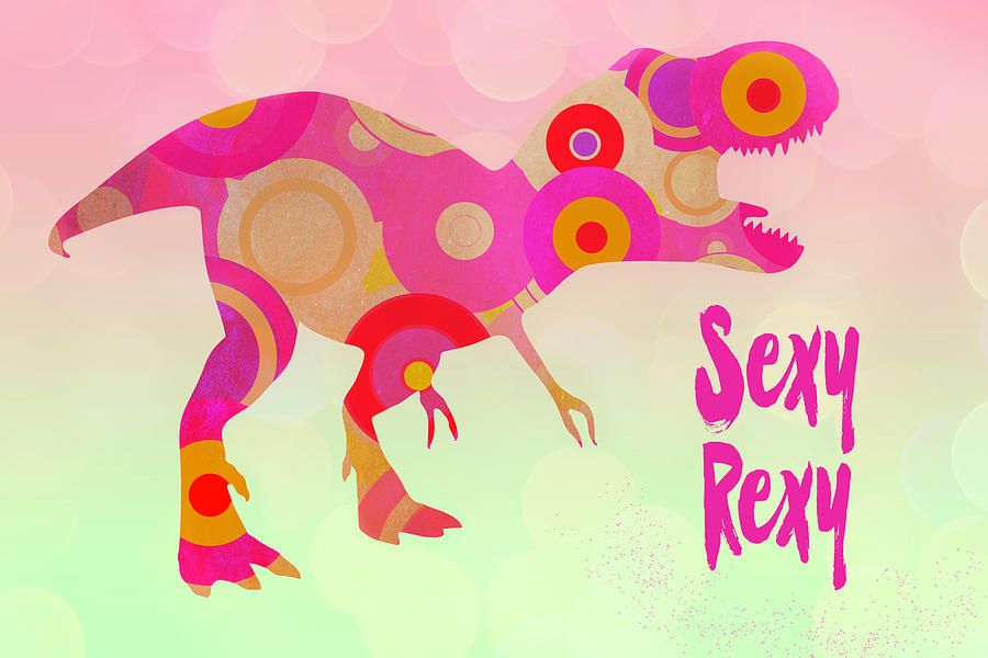 Sexy Rexy the Tyrannosaurus Mixed Media by Peggy Collins