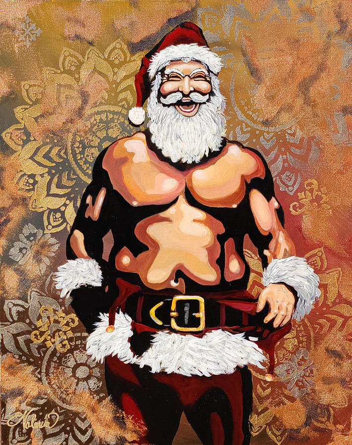 Sexy Santa 1 Painting by Emanuel Alvarez Valencia