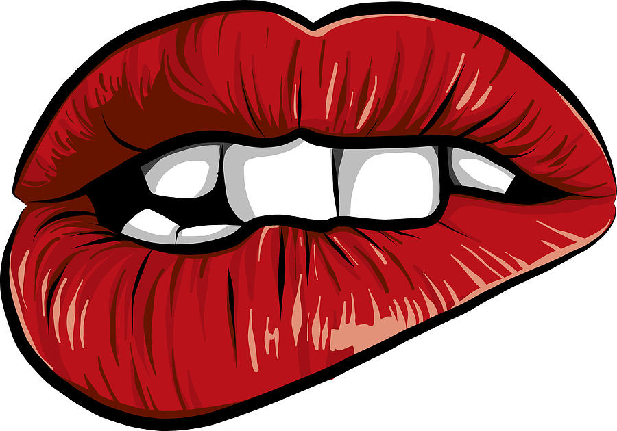 Sexy Woman Cartoon Mounth With Red Lips Digital Art by Dean Zangirolami -  Fine Art America