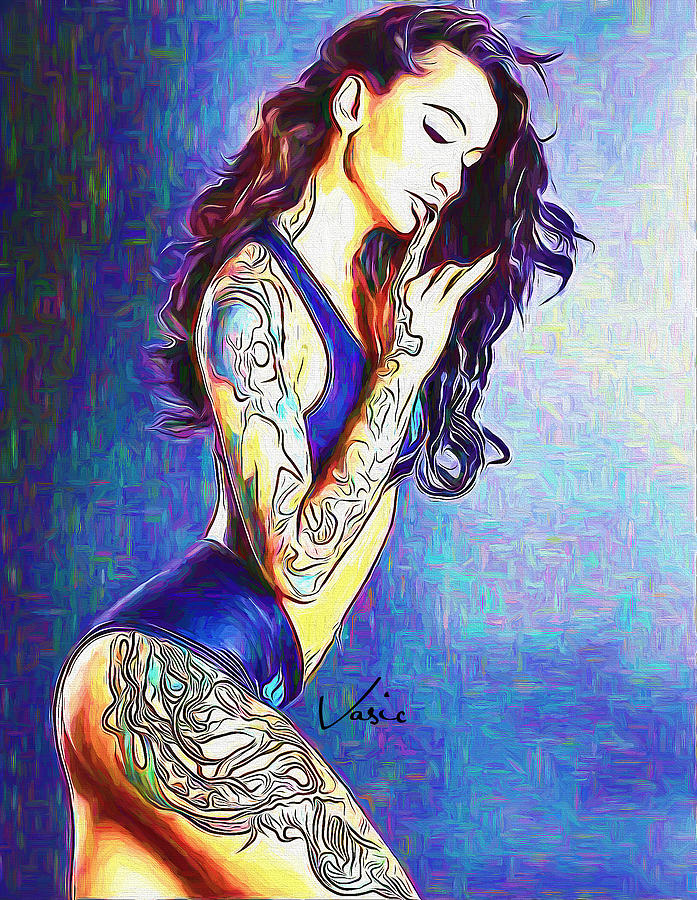 SexyTatoo Woman Painting by Nenad Vasic
