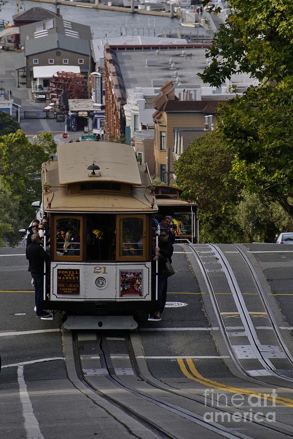SF Cable Cars Up and Down Photograph by Tony Lee
