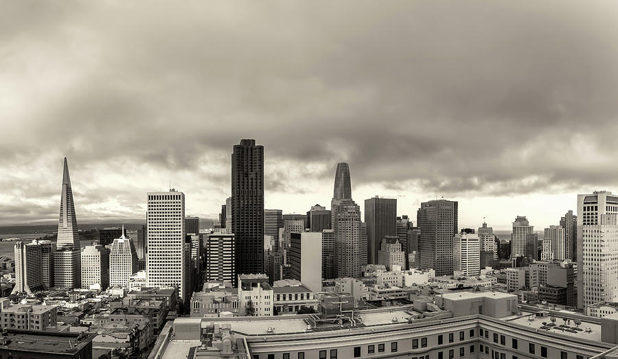sF skylines in sepia Photograph by Jonathan Nguyen