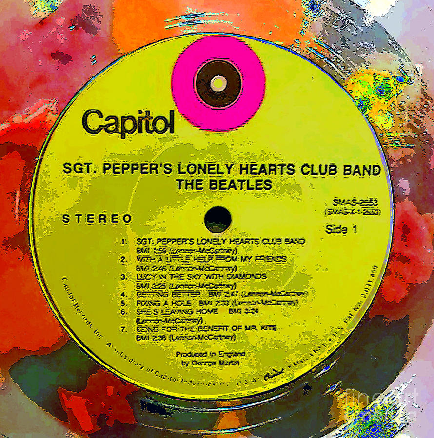 Sgt. Peppers record label Mixed Media by David Lee Thompson