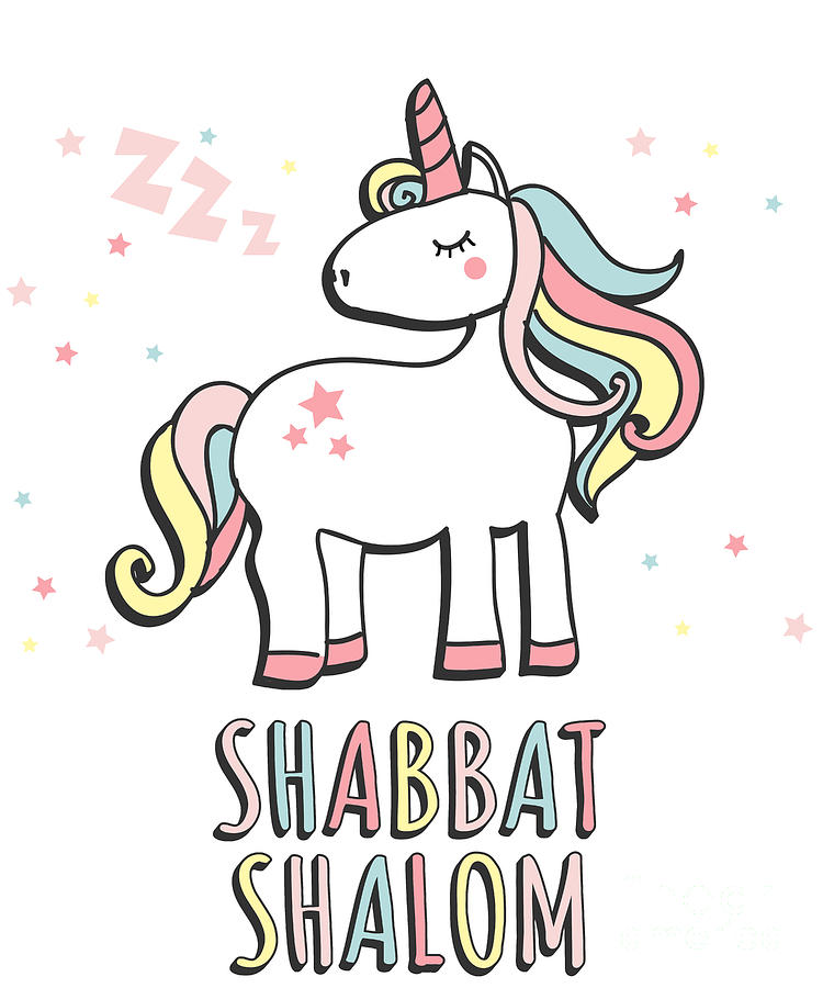 Shabbat Shalom Jewish Unicorn Digital Art by Flippin Sweet Gear