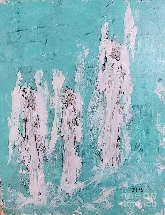 Shabby Chic Painting - Shabby chic Angels by Jennifer Nease
