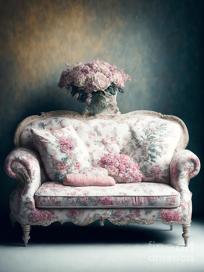Shabby Chic Sofa Digital Art by Michelle Meenawong