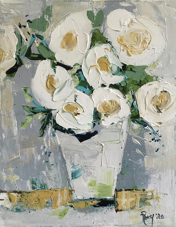 Shabby Roses Painting by Roxy Rich