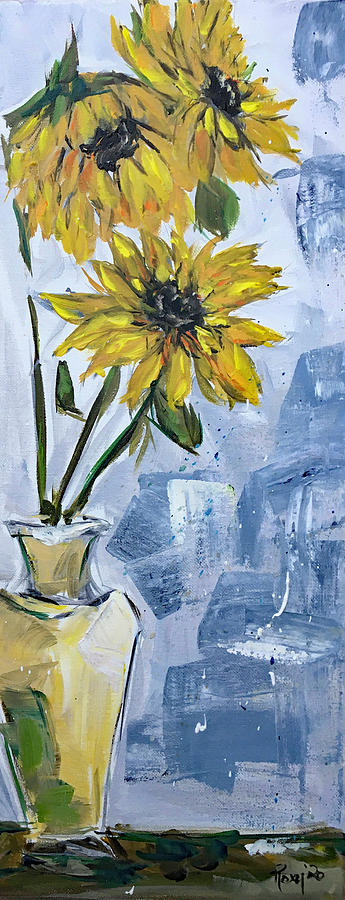 Shabby Sunflowers Painting by Roxy Rich