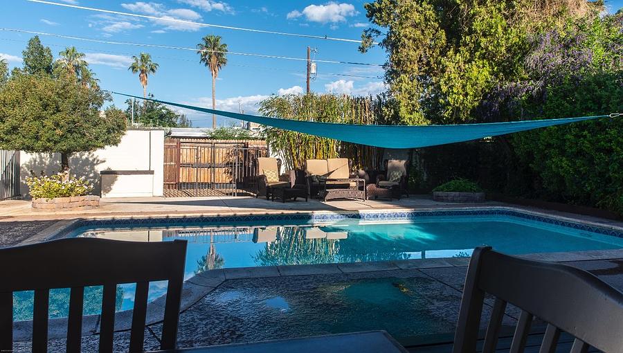 Shaded Backyard Pool in Tucson  Photograph by Tom Cochran