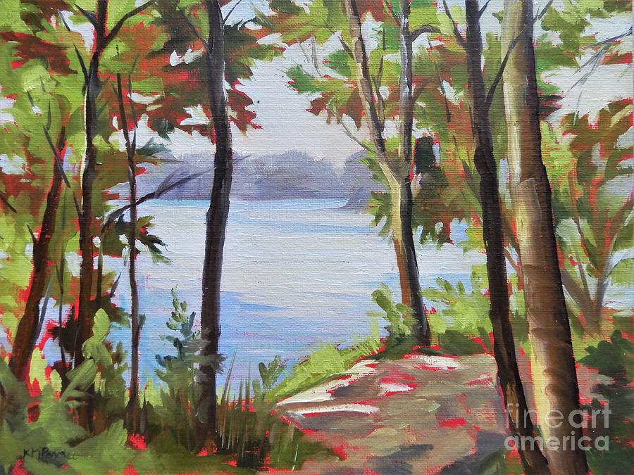 Shaded Lakeshore Painting by K M Pawelec