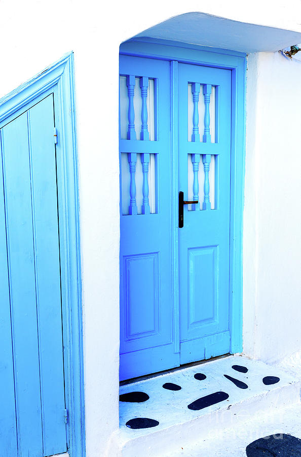 Shades of Blue in Mykonos Town Greece Photograph by John Rizzuto